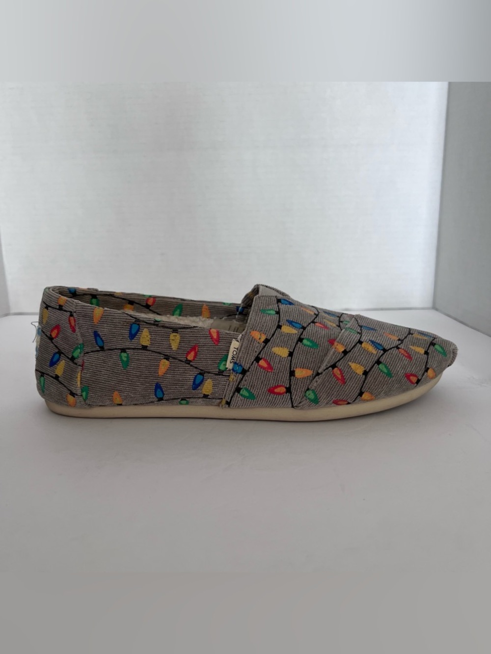 Toms Alpargata Holiday Glow In The Dark Slip On Shoe Womens 7.5 Gray‎